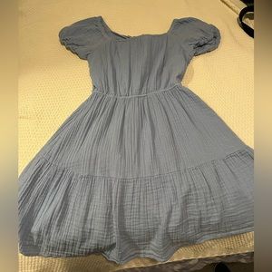 Blue open back sun dress